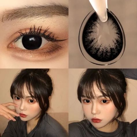 Black Eyes Color, Big Eye Contacts, Black Contact Lenses, Eye Lens Colour, Cosmetic Contact Lenses, Beautiful Eyes Color, Eye Contact Lenses, Makeup Nails Designs, Color Contact Lenses