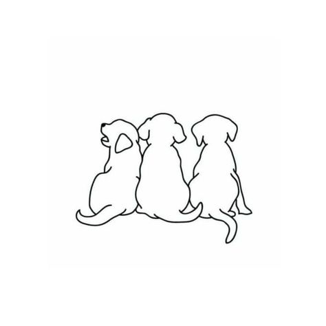 Pet Tattoos Minimalist, 3 Animal Tattoo, Tattoo Ideas On White Background, Line Dog Tattoo Design, Rescue Dog Tattoo Ideas, Background Design For Drawing, Minimal Pet Tattoo, 3 Dog Tattoo, Minimalist Dog Tattoo Line Drawings