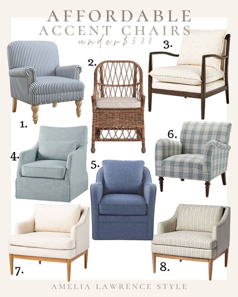 Best Affordable Accent Chairs Grandmillenial Living Room, Fall Fireplace, Blue Accent Chairs, Blue Couches, Christmas Decorations Bedroom, Thanksgiving Table Settings, Matching Chairs, Accent Arm Chairs, Linen Sofa