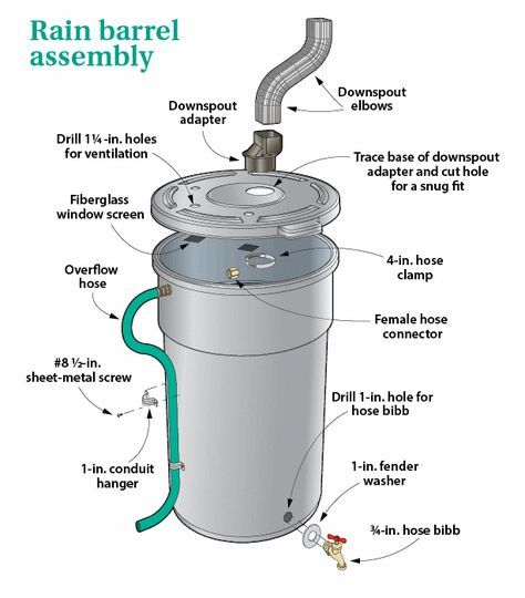 Diy Rain Barrel, Barrels Diy, Water Collection System, Water Barrel, Water Collection, Rainwater Harvesting, Rain Barrel, Rain Water Collection, Garden Yard Ideas