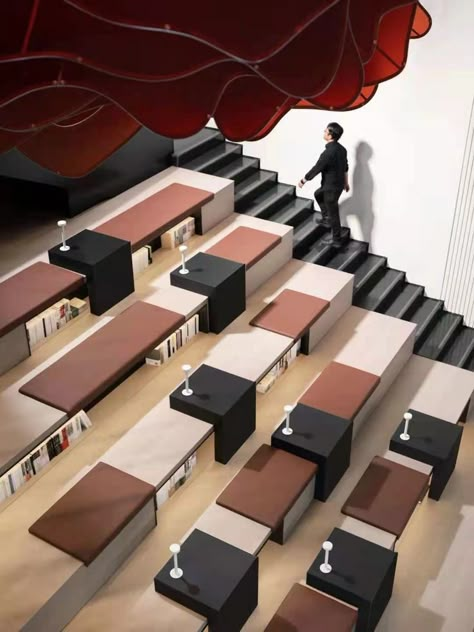 Causeway Bay, School Interior, Elementary Library, Lectures Hall, Urban Furniture, Japandi Style, Stairs Design, Sitting Area, Office Interior Design