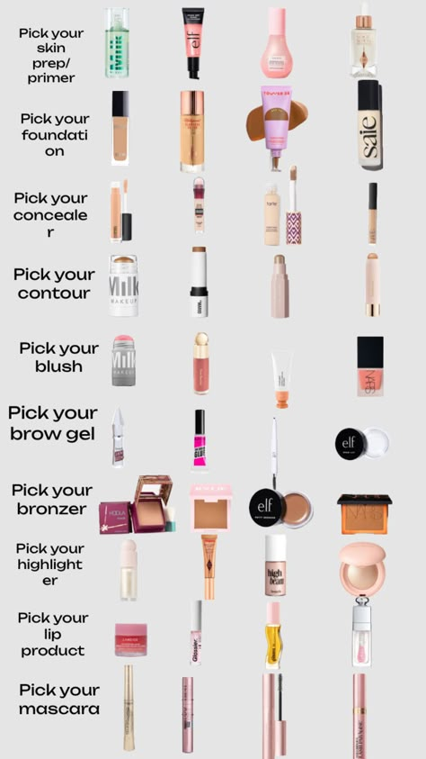 What Order To Do Makeup, Aesthetic Makeup Items, Best Make Up Products 2023, Makeup Needs List, Makeup Basics Products, What Order To Apply Makeup, Makeup Routine Steps, Makeup Essentials List, Basic Makeup Products