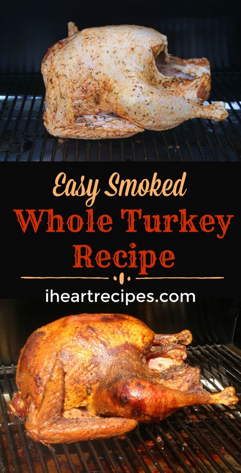 Smoked Turkey Brine, Smoked Whole Turkey, Pulled Turkey, Smoker Recipes Electric, Whole Turkey Recipes, Traeger Grill Recipes, I Heart Recipes, Turkey Brine Recipes, Smoked Turkey Recipes