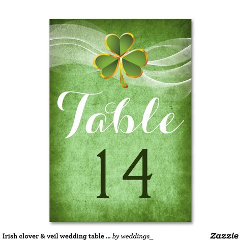 St Patricks Wedding, Shamrock Wedding, Wedding Hotel Bags, Wedding Invitation Design Modern, Green Grunge, Stylish Wedding Invitation, Table Number Card, Irish Clover, Wedding Table Number Cards