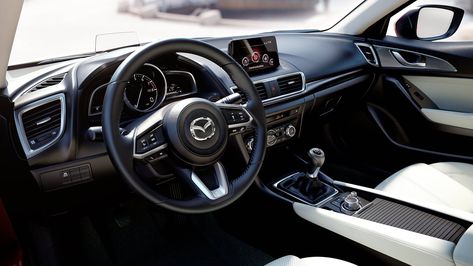 2018 Mazda 3 Sedan interior – white Mazda 3 Touring, Mazda 3 Sedan, Mazda 3 Hatchback, Mazda Mazda3, Mazda Miata, Compact Cars, Nissan 350z, Mazda 6, Chevrolet Cruze