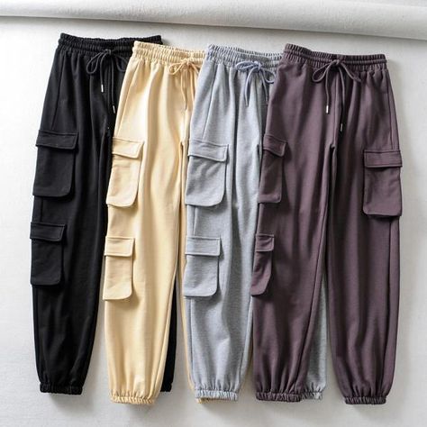 Baggie Pants Outfit, Baggie Pants, Celana Jogger Wanita, Celana Kargo, Women Joggers, Loose Overalls, Women Jogger Pants, Pants Outfits, Sports Trousers