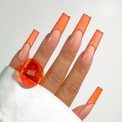 Kiara Sky Jelly Nails, Orange Jelly Nails, Nail Pops, Jelly Nails, Orange Nails, Fall Nail Designs, Professional Nails, Gel Nail Polish, Color Swatches