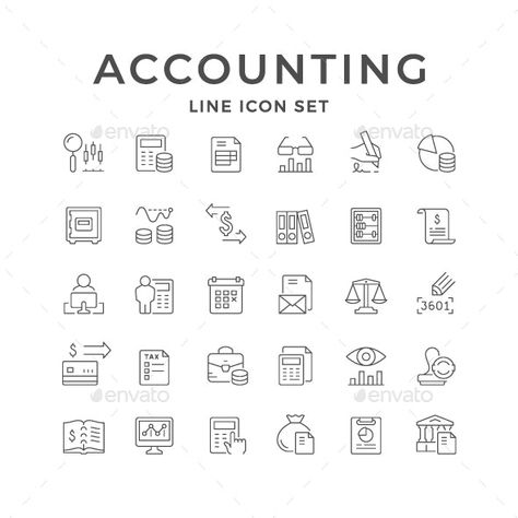 Set Line Icons of Accounting - Man-made objects Objects Accounting Background Design Aesthetic, Accounting Drawing, Accounting Doodle, Accountancy Doodle, Accounting Background Design, Accounting Illustration, Accounting Aesthetic, Accounting Icon, Accounting Design