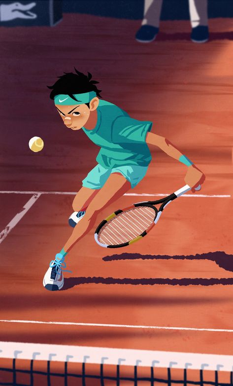 ArtStation - Play Tennis, Bup Koo Tennis Sketch, Tennis Poses, Tennis Cartoon, Tennis Illustration, Tennis Drawing, Tennis Artwork, Sport Painting, Painting Animation, Tennis Art