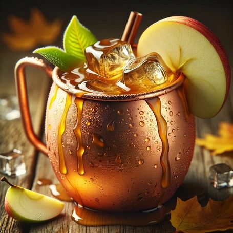 Caramel Apple Mule Cocktail Recipe Caramel Apple Mule Recipe, Carmel Apple Mules, Crown Apple Mule Recipe, Caramel Apple Mule, Caramel Apple Moscow Mule, Apple Mule, Easy To Make Cocktails, Mule Cocktail, Mule Recipe