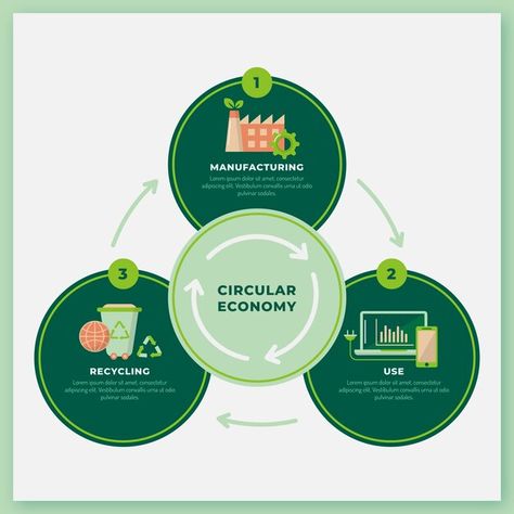 Free Vector | Free vector flat design circular economy infographic Circular Economy Infographic, Circular Economy Design, Circular Infographic, Economy Infographic, Economy Design, Biology Resources, Green Jobs, Life Management, Green Technology