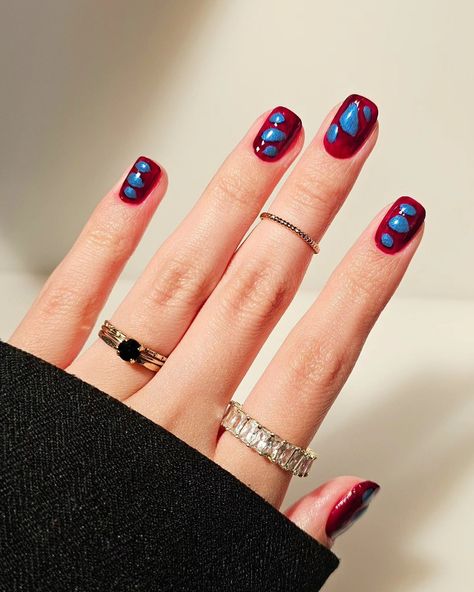 dragon eggs! I've been missing with the naming of my nail looks lately 😅🥚 Ft. @bkind.products Pinot Meow*, Foolish Games*, Top Coat*, Cuticle Oil* Code TSIBSNAILS for 15% off! *affiliate #burgundy #grungenails #shortnails #spookyseason #webs #halloweennails #autumn #autumnal #nailinspo #squarenails #spookynails #blue #torontonails #nailinspo #naturalnails #wine #nailstagram #winternails #easynailart Short square squoval natural nails. Get ready with me. Spooky halloween inspired nails. Bu... Short Dragon Nails, Halloween Inspired Nails, Dragon Nails, Dragon Eggs, Nail Looks, Grunge Nails, Inspired Nails, Get Ready With Me, Dragon Egg