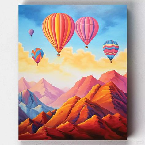 Sky Adventure, Paint Your Pet, Balloon Painting, Colorful Balloons, Painting People, Canvas Photo Prints, Colourful Balloons, Happy Paintings, Alphonse Mucha