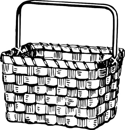 Free Image on Pixabay - Basket, Woven, Natural, Ecological Easter Basket Clipart, Apple Clip Art, Balloon Basket, Basket Drawing, Fishing Basket, White Baskets, Clipart Black And White, Free Clip Art, Flower Basket