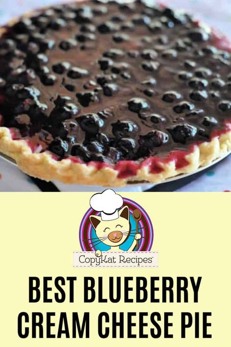 Blueberry Cheesecake Pie, Blueberry Cream Cheese Pie, Blueberry Glaze, Easy Peanut Butter Pie, Pie Blueberry, Homemade Glaze, Easy Blueberry Pie, Blueberry Cream Pies, Blueberry Desserts Recipes