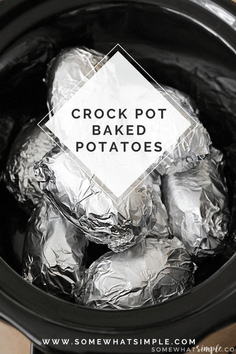 Crock Pot Baked Potatoes, Cooking Baked Potatoes, Cook Potatoes, Bacon Ranch Potatoes, Slow Cooker Baking, Making Baked Potatoes, Crock Pot Potatoes, Baked Potato Recipes, Loaded Baked Potatoes