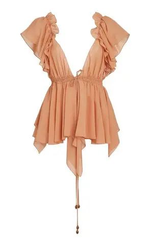 Chloé Gathered Silk-georgette Top Fr 36 - Black | Editorialist Chiffon Top Pattern, Chiffon Tops Pattern, Flowy Tops Outfit, Chemena Kamali, Dreamy Outfits, Empire Waist Top, Parisian House, Empire Waist Tops, Georgette Tops