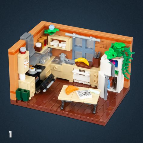 Let me give you a tour of the house | The Brothers Brick | The Brothers Brick Lego Kitchen, Lego House Ideas, Lego Furniture, Lego Diy, Lego Activities, Lego Modular, Lego Creative, Lego Room, Lego Minecraft