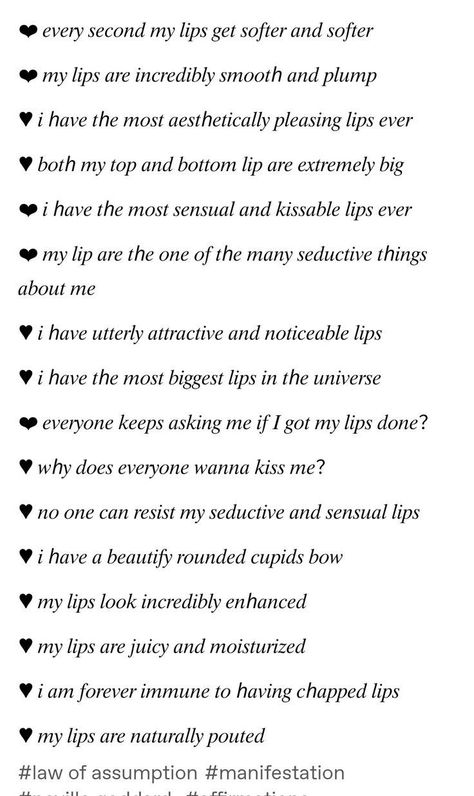 Big Lips Affirmations, Lips Affirmations, Feminity For Black Women, Speak It Into Existence, Affirmation Board, Plump Lips, Physical Appearance, Vision Board Affirmations, Healthy Relationship Tips