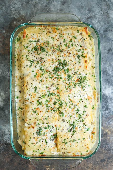 Lasagna Roll Ups with Garlic Parmesan Cream Sauce - Damn Delicious Garlic Parmesan Chicken Lasagne Roll Ups, Lasagna Roll Ups With Garlic Parmesan, Garlic Parmesan Chicken Lasagna, Garlic Parmesan Chicken Roll Ups, Garlic Chicken Lasagna Roll Ups, Lasagna Garlic Bread Boat, Damn Delicious Lasagna, Cheesy Lasagna Roll Ups, Pesto Chicken Lasagna Roll Ups