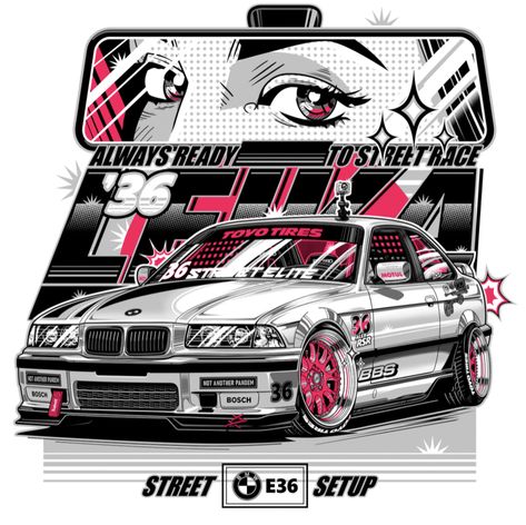 E92 335i, Street Tshirt, E90 Bmw, E36 Coupe, Bmw Design, Automotive Logo Design, Automotive Illustration, Jdm Wallpaper, Cool Car Drawings