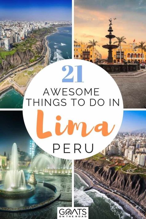 Are you planning to travel to Peru, South America? Stop by Lima, there are so many things to do in this bustling city! Try some Peruvian cuisine like ceviche, explore the streets on a free walking tour, marvel at the ancient ruins and architecture, or bike along the malecon! We’ll help you plan what to do in this awesome destination! | #visitlima #southamerica #traveltips Peru Travel Guide, South America Travel Destinations, Peruvian Cuisine, South America Destinations, Peru Travel, American Travel, Honeymoons, Lima Peru, Travel South