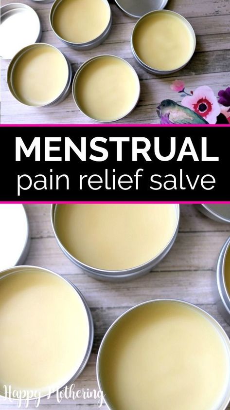 Many people want to know how to get rid of menstrual cramps with DIY natural remedies instead of medicine. This all natural pain relief salve uses essential oils and other ingredients to soothe monthly aches. I use it alongside my heating pad and tea for my severe cramps. #menstrualcramps #period #cramprelief #balms #salves #naturalremedies #essentialoils #womenshealth #diyremedies #homeremedies #periodproblems #periodpain #periodhacks Pain Relief Salve, Menstrual Pain Relief, Salve Recipes, Cramps Relief, Menstrual Pain, Natural Healing Remedies, Fitness Apps, Diy Remedies, Menstrual Cramps