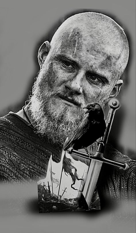 Bjorn Vikings Tattoo, Bjorn Tattoo, Bjorn Lothbrok, Viking Portrait, Bjorn Vikings, Calf Sleeve Tattoo, Bjorn Ironside, Floki Vikings, Odin Norse Mythology