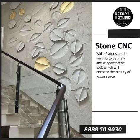 Wall Stone CNC art 🎨 ✨️ 👌 Shree Decor Studio Contact Us To Design Your Dream space ✨️ #stonecncwork #instaviral #viralpost #stonecnc #interiordesign #interiordecor #exterior #exteriordesign #interiordesigner #instaviral #stonecncmachine Cnc Stone Designs, Stone Feature Wall, Instagram Wall, Cnc Art, Decor Studio, Cnc Design, Stone Feature, Dream Spaces, Stone Design