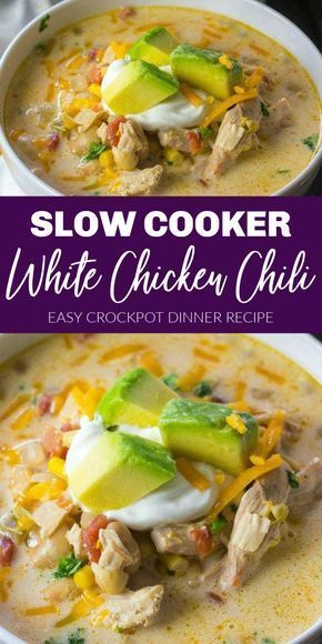 Unique Chilli Recipes Crock Pot, Snow Day Crock Pot Recipes, Crock Pot Recipes For 2, Crockpot Chicken Chili Recipes, White Chicken Chili Recipe Crockpot, Slow Cooker White Chicken Chili, Dinner Winter, White Chicken Chili Slow Cooker, Chili Crockpot