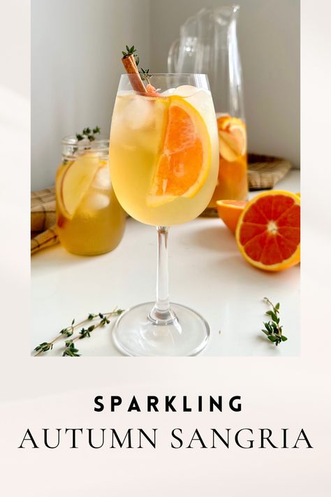 My Sparkling Autumn Sangria combines the bubbly charm of Prosecco with the natural sweetness of fresh fruit and the warm, comforting notes of apple cider, with just a hit of whiskey. Apple Cider Autumn Sangria, Sparkling Cider Sangria, Sangria Recipes With Prosecco, Apple Cider Sangria With Prosecco, Sparkling Sangria Recipes, Apple Cider Prosecco, Prosecco Sangria, Autumn Sangria, Apple Cider Whiskey