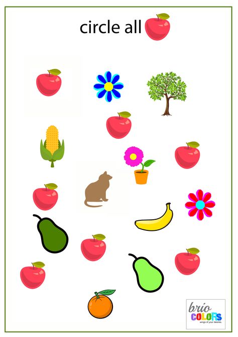 Circle The Fruits Worksheet, Play Group Worksheets, Circle Worksheets Preschool, Kindergarten Shapes Lesson, Preschool Worksheets Free Printables, Color Worksheets For Preschool, Shapes Lessons, Preschool Activities Printable, Fun Worksheets For Kids