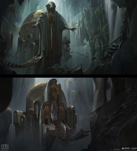 Temple Concepts from Star Wars Jedi: Fallen Order #art #artwork #videogames #gameart #conceptart #illustration #starwars #starwarsjedifallenorder #environmentart Star Wars Fallen Order, Star Wars Jedi Fallen Order, Jedi Fallen Order, Star Wars Trooper, Star Wars Facts, Star Wars Concept Art, Star Wars Rpg, Dungeons And Dragons Homebrew, Star Wars Jedi