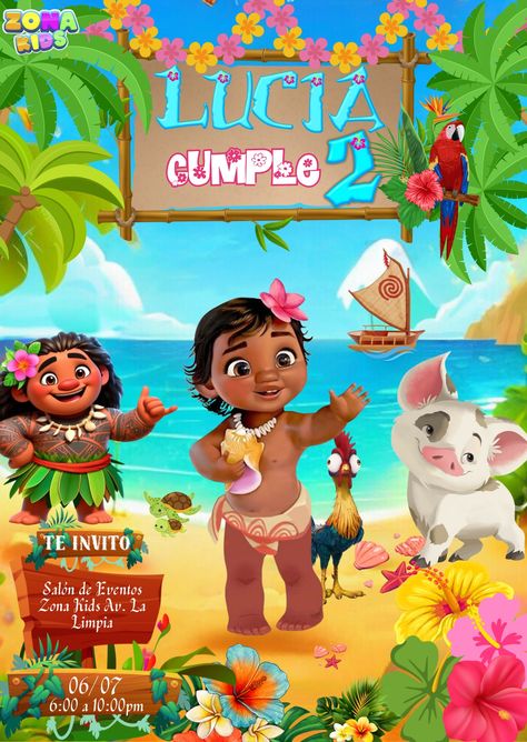 Invitación de cumpleaños de moana bebe Moana Invitation Card, Moana Birthday Invitations Free, Moana Invitation Template Free, Moana Background Invitation, Moana Editable Invitation, Moana Bebe, Moana