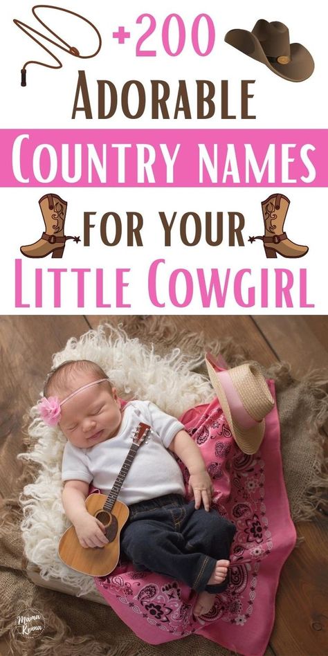 Looking for some cute western country girl names? Here you'll find a hugh list of the best cowgirl names for your baby girl! You can check them out in this post! country girl names | western girl names | cowgirl names Western Girl Names, Cowgirl Names, Country Baby Girl Names, Different Baby Names, Country Girl Names, Western Baby Names, Western Baby Girls, Rare Baby Girl Names, Country Baby Girl