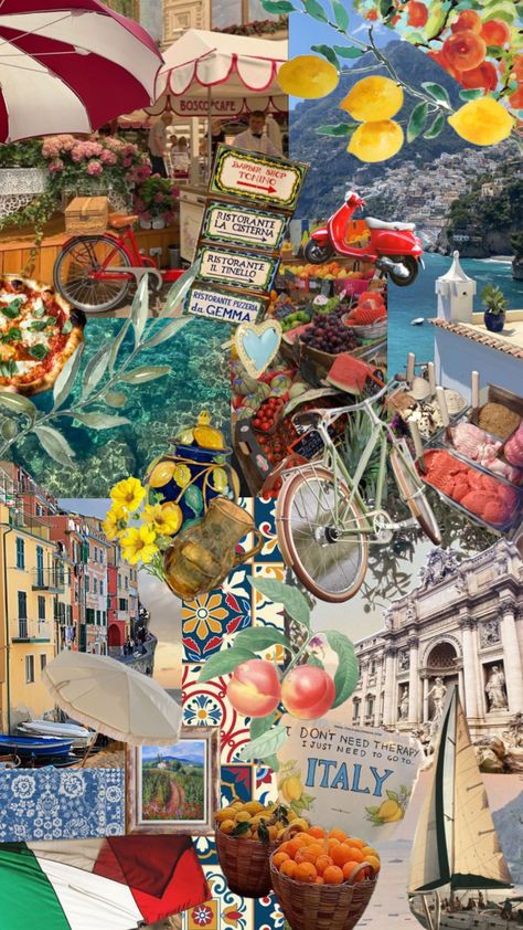 Rome Vibes, Travel Collage, Vibes Art, Summer Backgrounds, Picture Collage Wall, Art Summer, Art Wallpaper Iphone, France Paris, Italian Summer