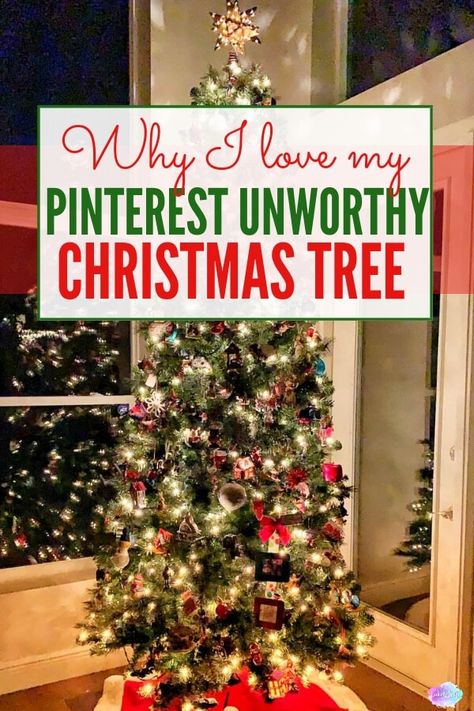 My Pinterest Unworthy Christmas Tree may look like nothing special at first glance, but the sentimental meaning behind it can be seen when you take a closer look. Come see why I'm okay with not having a picture perfect Christmas tree in our home. #christmastree #christmas #christmasdecor #lakelifestateofmind Sentimental Christmas Tree, Sentimental Meaning, Holiday Potluck, Perfect Christmas Tree, Potluck Ideas, I'm Okay, Nothing Special, Open Board, Christmas Mantle