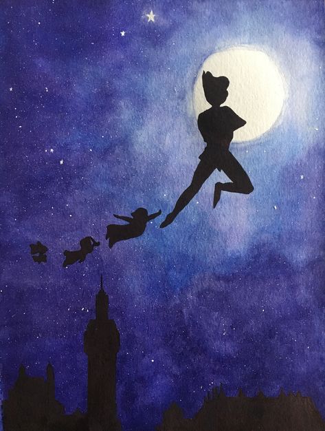 Peter Pan Watercolor, Peter Pan Painting, Peter Pan Play, Peter Pan Art, Ballet Posters, Bottle Drawing, Camp Crafts, Summer Camp Crafts, 3d Paper Art