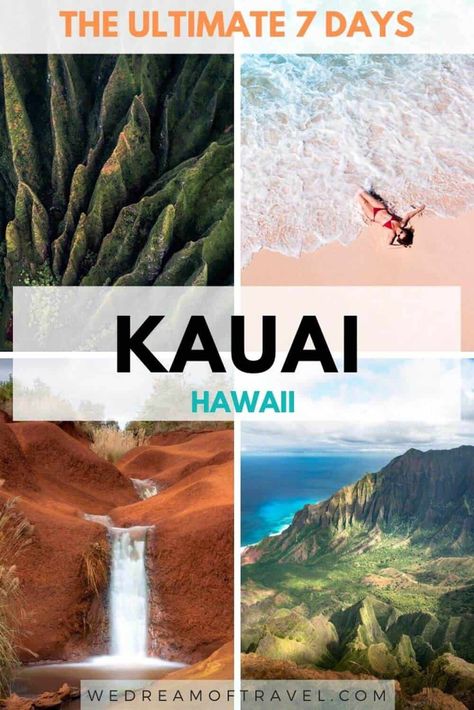 Looking for the best things to do in Kauai to build your ultimate Kauai itinerary?  Look no further.  This 7 day itinerary for Kauai has everything you need to plan your perfect Hawaiian vacation, including where to stay, what to see, things to do and an interactive map of all the best places in Kauai. #kauai #hawaii #kauaihawaii Hawaii Itinerary, Kauai Travel, Kauai Vacation, Poipu Beach, Hawaii Honeymoon, Hawaiian Vacation, Kauai Hawaii, Hawaii Vacation, Hawaiian Islands