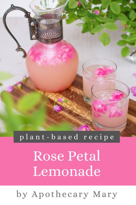 Rose Lemonade Recipe, Fresh Recipe, Rose Lemonade, Natural Recipes, Rose Recipes, Wild Edibles, Lemonade Recipes, Organic Sugar, Rose Tea