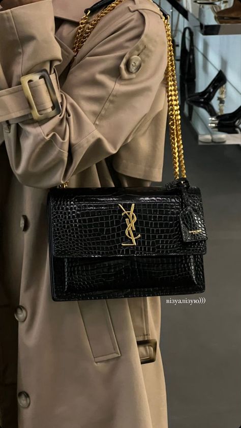 Ysl Sunset Bag Outfit, Saint Laurent Bag Outfit, Ysl Sunset Bag, Yves Saint Laurent Bag, Fits For Fall, Investment Bags, Trendy Purses, Luxury Bags Collection, Ysl Bags