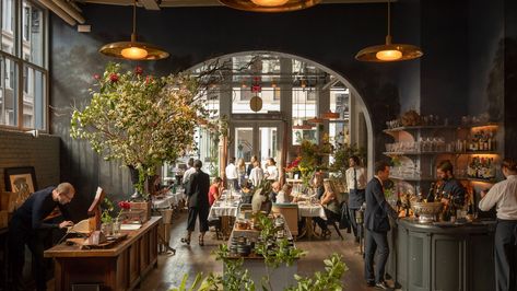 Review: French Cafe La Mercerie Is a Dreamy, Luxe Fantasy - Eater NY Cafe Paris Interior, Fantasy Restaurant, Fantasy Cafe, Soho Restaurants, Roman And Williams, Breakfast Places, Café Design, Cafe Concept, French Restaurant