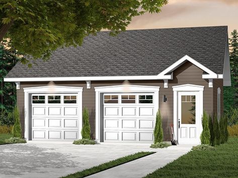 Garage With Storage, Detached Garage Designs, 2 Car Garage Plans, Garage Plans Detached, Backyard Barn, Backyard Garage, Small Barns, Garage Door Types, Small Cottage Homes