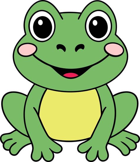 Green Cute Frog Illustration Frog Clipart Cute, Frog Cartoon Images, Clipart Frog, Cute Frog Illustration, Weird Frog, Frog Clip Art, Frog Vector, Frog Clipart, Frog Graphic