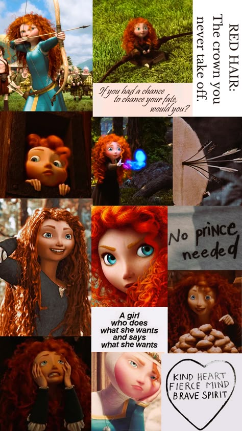 Aesthetic Pixar Wallpaper, Ginger Disney Characters, Ginger Wallpaper Aesthetic, Brave Disney Wallpaper, Merida Brave Aesthetic Wallpaper, Disney Brave Wallpaper, Brave Movie Aesthetic, Merida Brave Wallpapers, Brave Merida Aesthetic