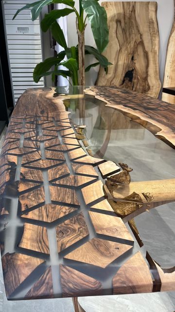 Epoxy Resin Table - Tinella Wood on Instagram: "Don’t you think it’s great? 📌 Custom sizes, colours and finishes are available! #epoxy #resin #resintable #epoxytable #art #interiordecor #furniture #decor #design #interiorstyling #table" Epoxy Resin Table Ideas, Resin Table Ideas, Dining Table Epoxy, Dining Table Live Edge, Live Edge Epoxy, Epoxy Dining Table, Table Resin, Epoxy Table Top, Table Epoxy