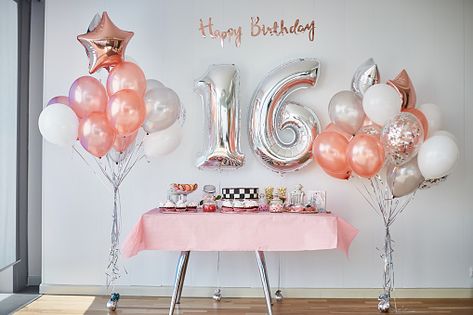 Sweet 16 At Home, At Home Party Ideas, Home Party Ideas, Sweet 16 Candelabra, Sweet 16 Party Decorations, Sweet Sixteen Birthday Party Ideas, 16th Birthday Decorations, Happy Birthday Cards Printable, Sweet 16 Decorations