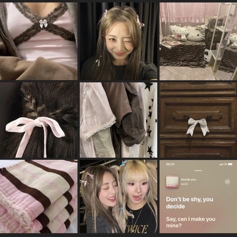 Jihyo Brown Aesthetic, Dark Brown And Pink Aesthetic, Pink And Brown Moodboard, Pink Kpop Moodboard, Brown Pink Aesthetic Wallpaper, K Pop Moodboard, Brown And Pink Icons, Pink Aesthetic Light, Jihyo Moodboard