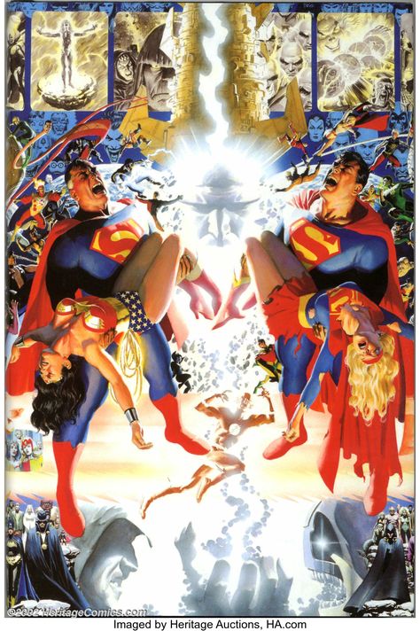 Crisis On Infinite Earths, Superman And Wonder Woman, Action Comics 1, Superman Family, The Creeper, George Perez, Superman Art, Comic Book Artwork, Alex Ross