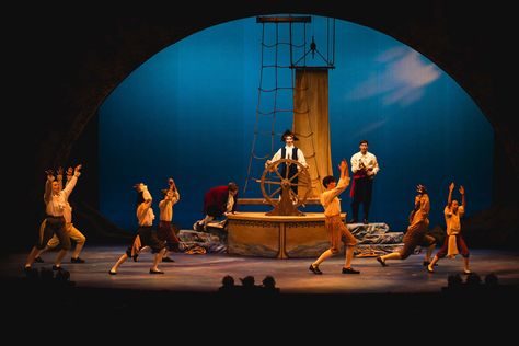 Peter Pan Play, The Little Mermaid Musical, Carnival Floats, Star Catcher, Peter And The Starcatcher, Jesus Calms The Storm, Stage Ideas, Calming The Storm, Set Design Theatre